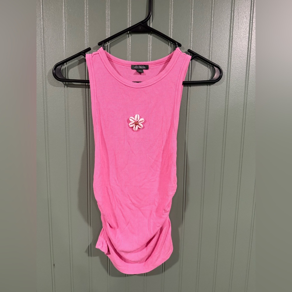 Wild Fable Pink Tank Top with Daisy Detail